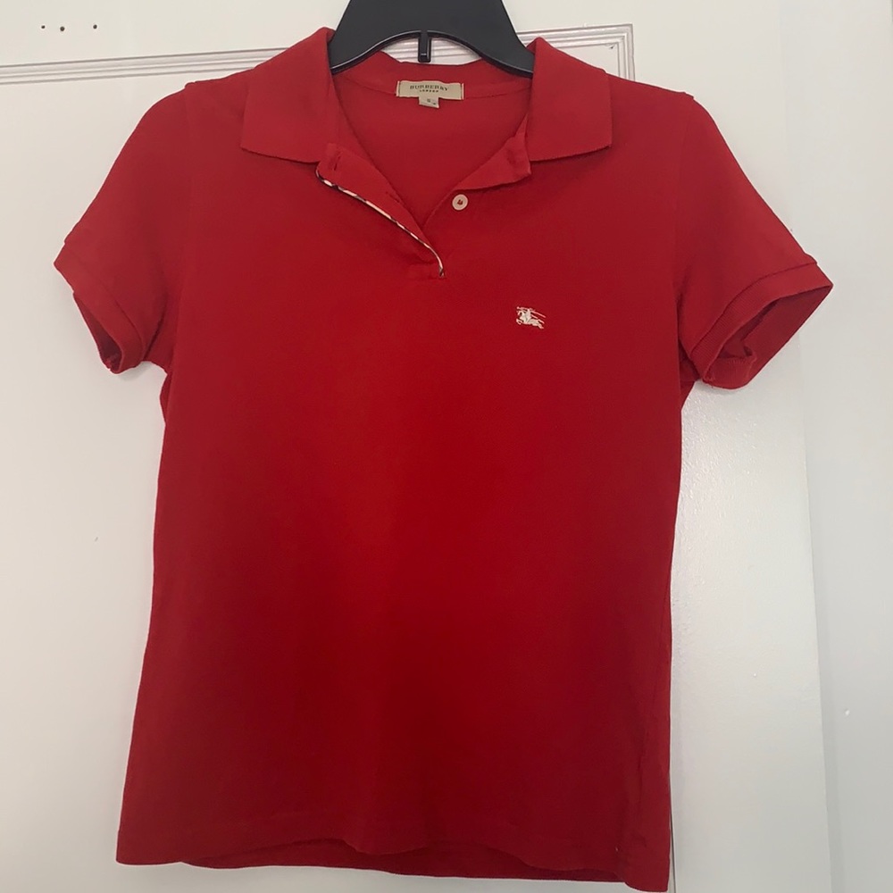 Red Burberry Polo